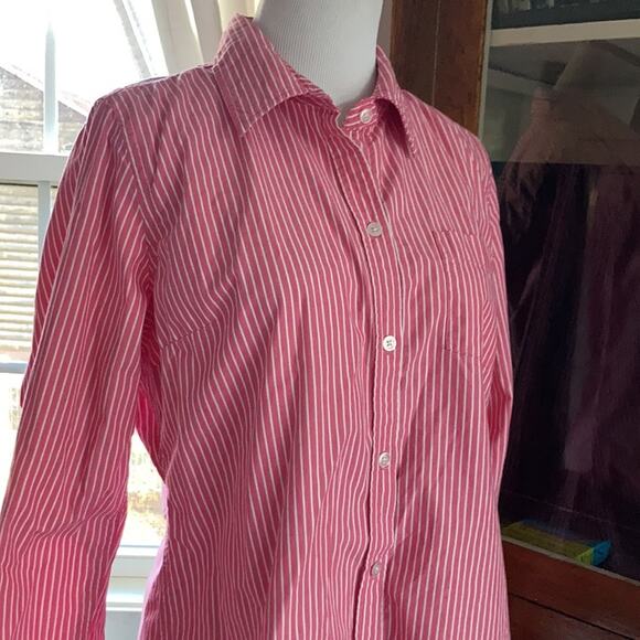 American Eagle Red & White Striped Buttondown, Size 14 - Picture 3 of 6